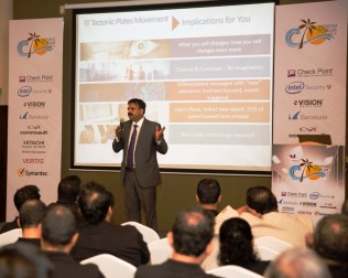 Shalil Gupta, Associate Vice President Insights and Consulting (IDC) giving the keynote speech at the SAT CIO forum